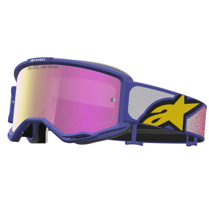 Alpinestars Vision 5 Drag motokroso akiniai raudoni-violetiniai