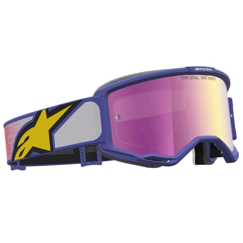 Alpinestars Vision 5 Drag motokroso akiniai raudoni-violetiniai
