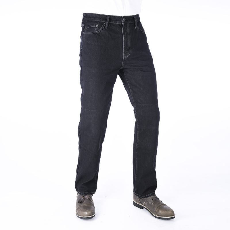 Prodloužené jeansy na motorku Oxford Original Approved Jeans černé