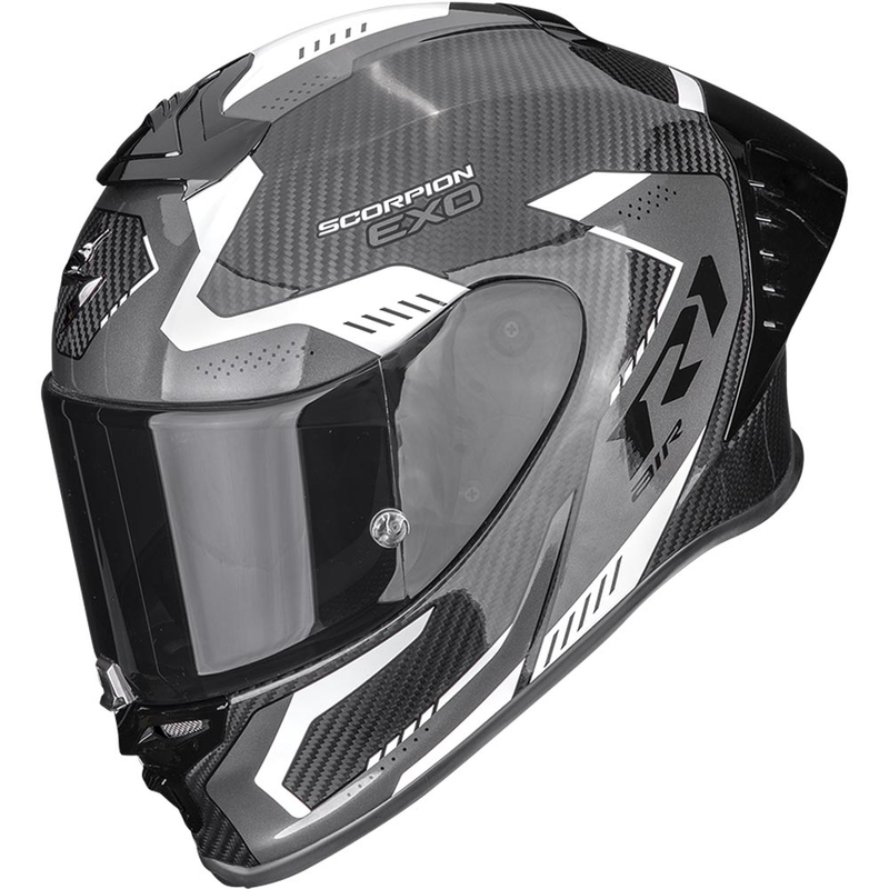 Scorpion EXO-R1 EVO II Air Propel uždaras motociklo šalmas, juodas-baltas