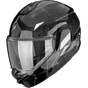Scorpion EXO-TECH II Carbon Viator atlenkiamas motociklo šalmas, juodas-sidabrinis