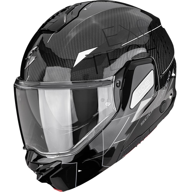 Scorpion EXO-TECH II Carbon Viator atlenkiamas motociklo šalmas, juodas-sidabrinis