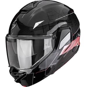 Scorpion EXO-TECH II Carbon Viator atlenkiamas motociklo šalmas juodai rožinis
