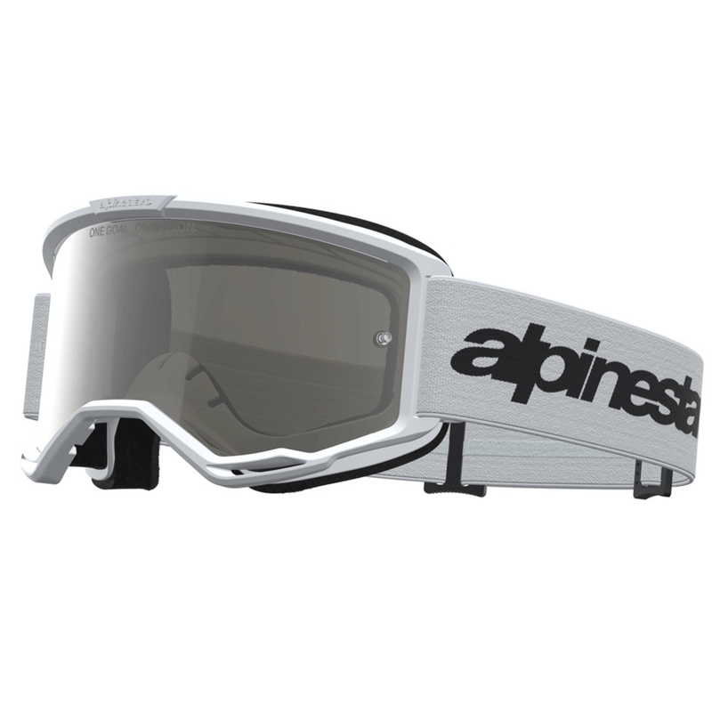 Alpinestars Vision 3 Wordmark motokroso akiniai, balti-juodi