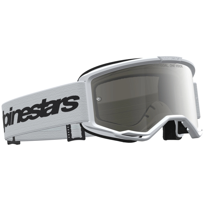 Alpinestars Vision 3 Wordmark motokroso akiniai, balti-juodi
