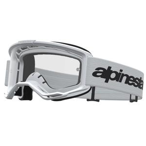 „Alpinestars Vision 3 Wordmark“ motokroso akiniai, balti-juodi su skaidriu plexiglasu