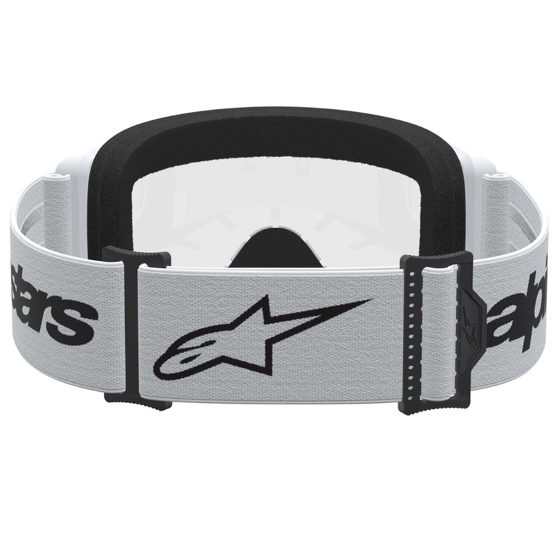 „Alpinestars Vision 3 Wordmark“ motokroso akiniai, balti-juodi su skaidriu plexiglasu