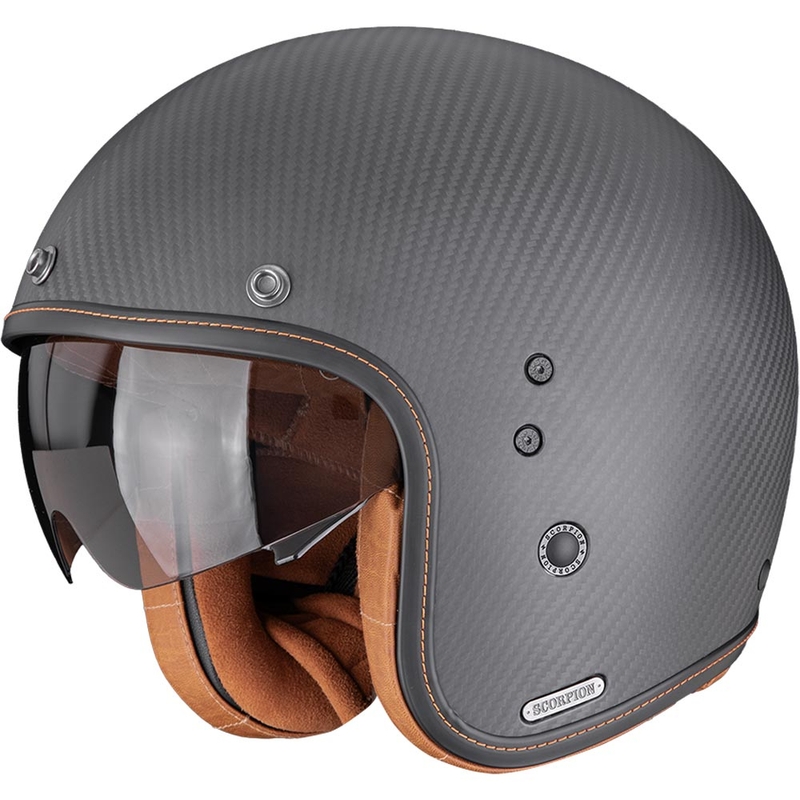 Scorpion Belfast II Carbon Solid atviras motociklo šalmas, matinė juoda