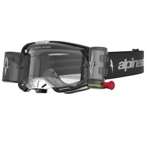 Alpinestars Vision 8 Amber Roll-Off Wide Vision motokroso akiniai juodi-sidabriniai