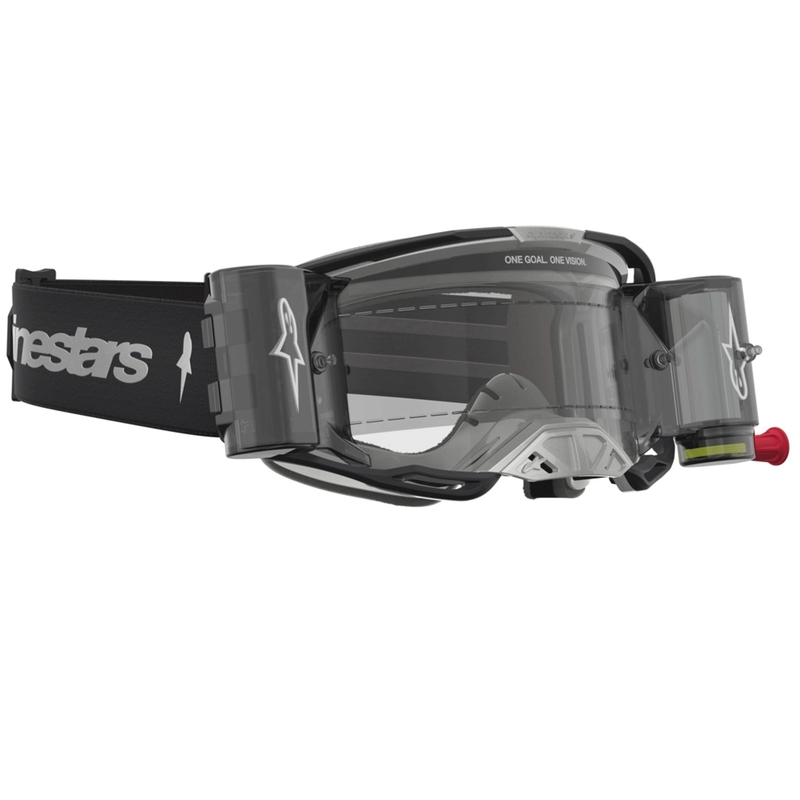 Alpinestars Vision 8 Amber Roll-Off Wide Vision motokroso akiniai juodi-sidabriniai