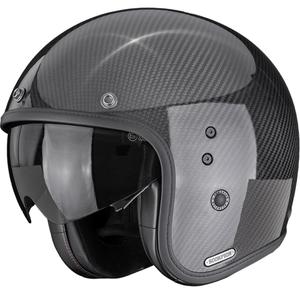 Scorpion Belfast II anglies pluošto atviras motociklo šalmas, juodas