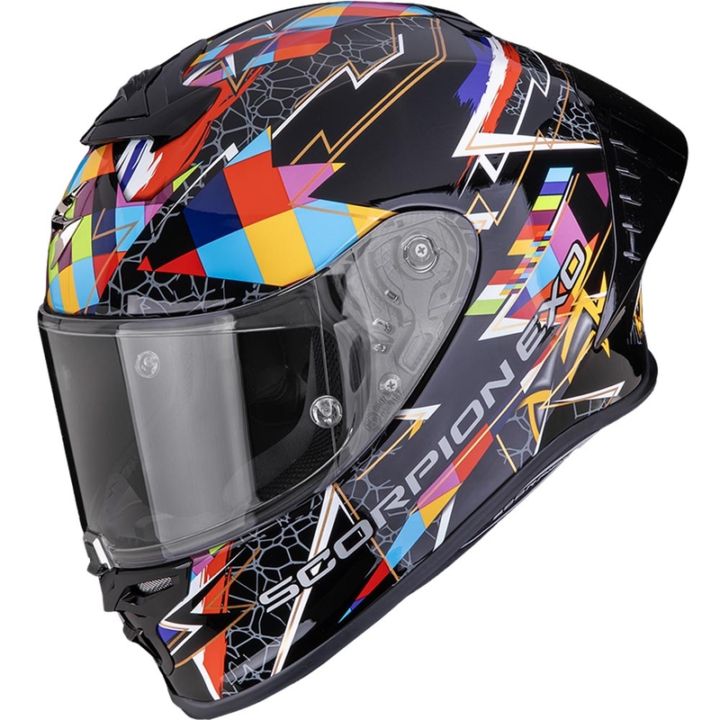 Scorpion EXO-R1 EVO II Air Pouls uždaras motociklo šalmas, juodas-įvairiaspalvis