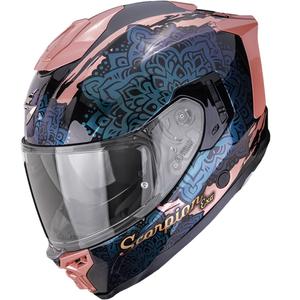 Scorpion EXO-1500 Air Vortex uždaras motociklo šalmas juodas-rožinis-chameleono spalvos