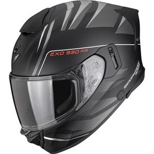 Scorpion EXO-530 Air Tigris uždaras motociklo šalmas, matinės juodos-sidabrinės spalvos