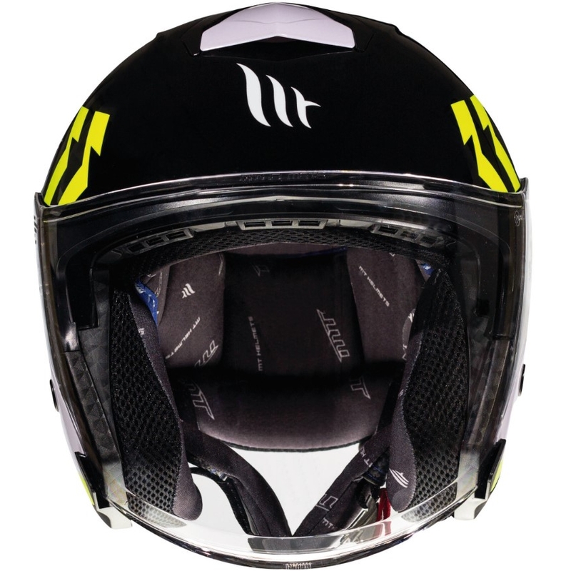 Otevřená přilba na motorku MT Thunder 3 SV Venus černo-bílo-fluo žlutá výprodej