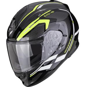Scorpion EXO-491 KRYPTA uždaras motociklo šalmas, juodas-fluorescencinis geltonas-baltas