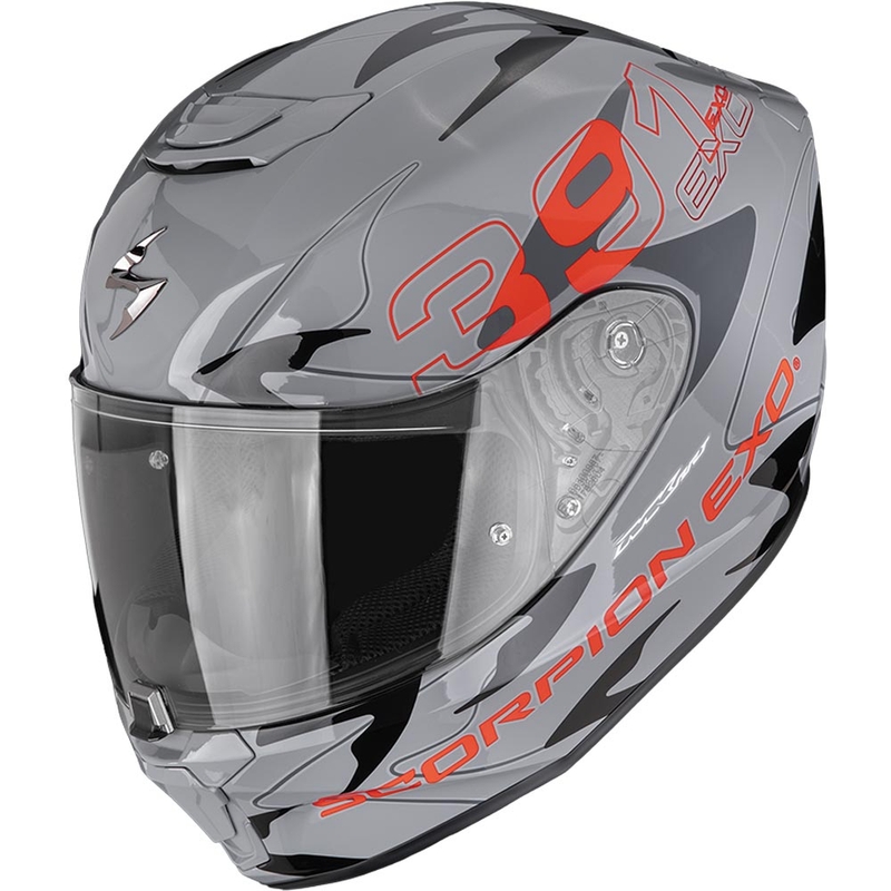 Scorpion EXO-391 Key uždaras motociklo šalmas pilkas-juodas-raudonas