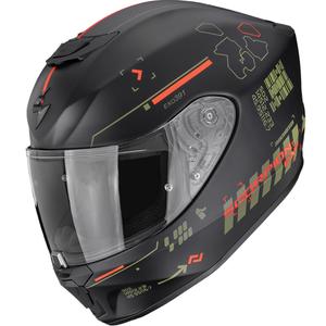 Scorpion EXO-391 Iron uždaras motociklo šalmas matinė juoda-žalia-raudona