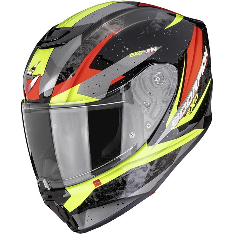 Scorpion EXO-JNR Air Tako vaikiškas motociklo šalmas, juodas-fluorescencinis geltonas-raudonas