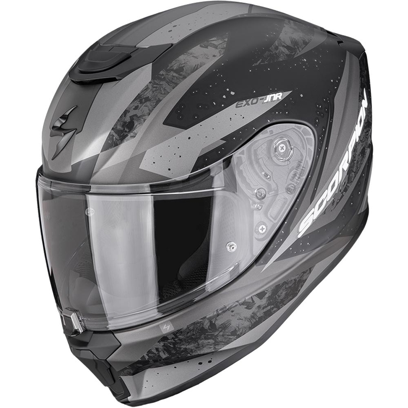 Scorpion EXO-JNR Air Tako vaikiškas motociklo šalmas, matinės juodos-sidabrinės spalvos