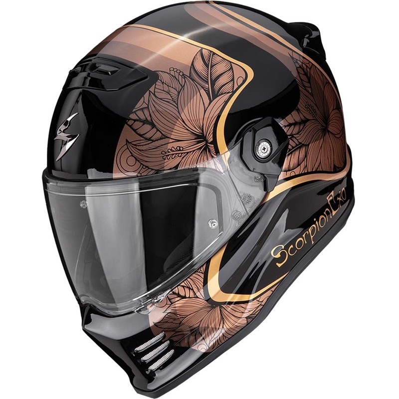 Scorpion Covert FX Ameria uždaras motociklo šalmas, juodas-auksinis