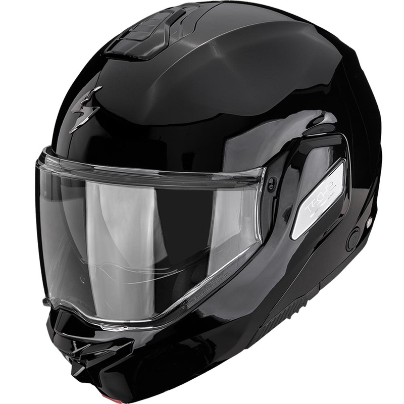 Scorpion EXO-TECH II Solid atlenkiamas motociklo šalmas, juodas