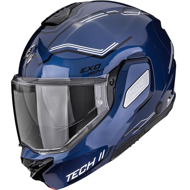 Scorpion EXO-TECH II Dash atlenkiamas motociklo šalmas mėlyna-juoda-balta