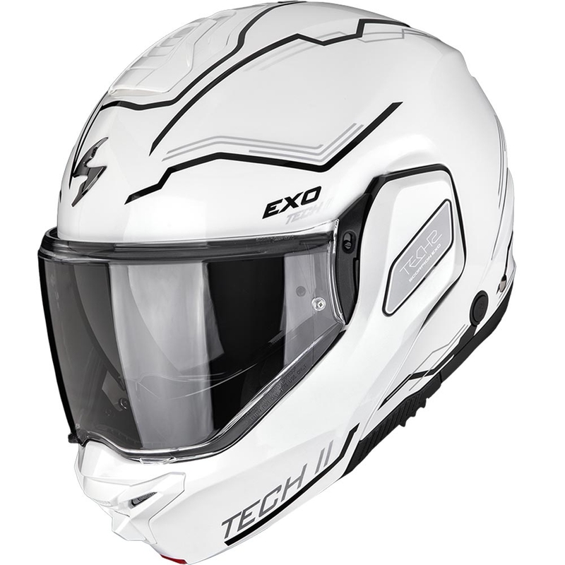 Scorpion EXO-TECH II Dash atlenkiamas motociklo šalmas baltas-sidabrinis-juodas