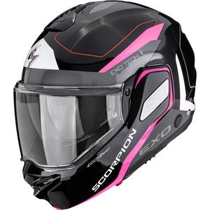 Scorpion EXO-TECH II Passager atlenkiamas motociklo šalmas juodas-sidabrinis-rožinis