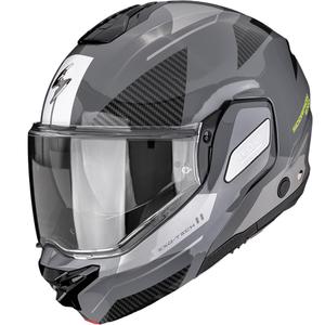 Scorpion EXO-TECH II Void atlenkiamas motociklo šalmas, sidabrinės-fluorescencinės geltonos spalvos
