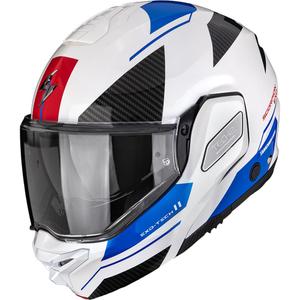 Scorpion EXO-TECH II Void atlenkiamas motociklo šalmas, baltas-mėlynas-sidabrinis