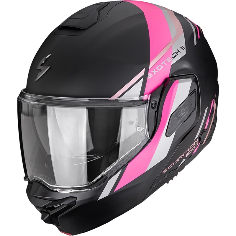 Scorpion EXO-TECH II Markus atlenkiamas motociklo šalmas, matinė juoda-rožinė