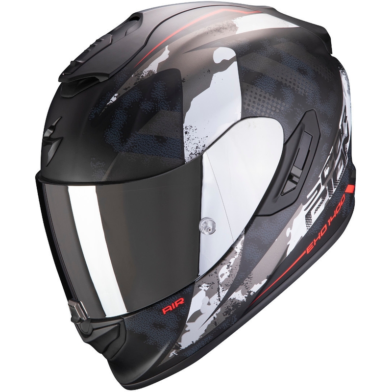 Integrální přilba Scorpion EXO-1400 Air Sylex černo-stříbrno-červená