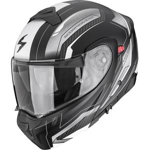 Scorpion EXO-930 EVO Space atlenkiamas motociklo šalmas matinės juodos-sidabrinės-baltos spalvos