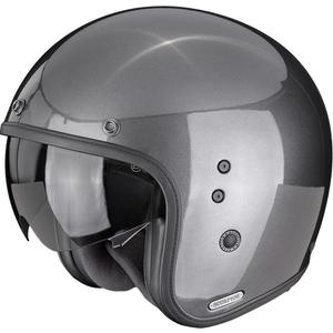 „Scorpion Belfast II Solid“ atviras motociklo šalmas, metališkai pilkas
