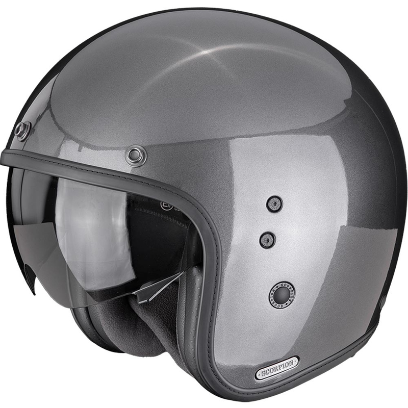 „Scorpion Belfast II Solid“ atviras motociklo šalmas, metališkai pilkas