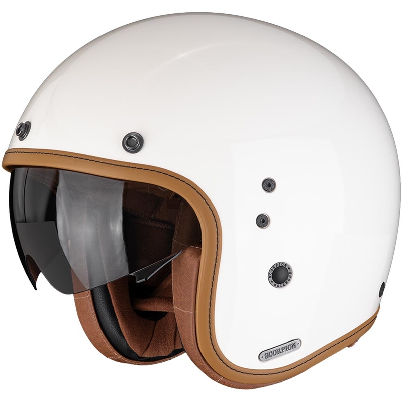 Scorpion Belfast II Luxe atviras motociklo šalmas, kreminis