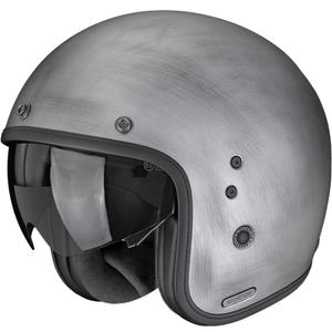 „Scorpion Belfast II Scratch“ atviras motociklo šalmas, sidabrinis