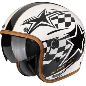 „Scorpion Belfast II Flagstone“ atviras motociklo šalmas – kreminės spalvos