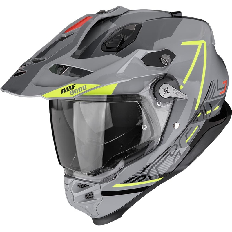 Enduro šalmas Scorpion ADF-9000 Air Summit sidabrinė-fluorescencinė geltona