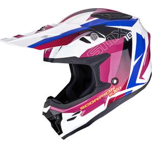 Scorpion SMX-10 Speed motokroso šalmas balta-rožinė-mėlyna