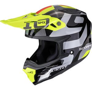 Scorpion SMX-10 Leap motokroso šalmas juodas-sidabrinis-geltonas