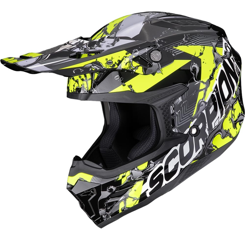 Scorpion SMX-10 Gas motokroso šalmas juodas-geltonas