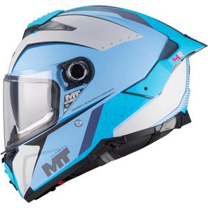 Uždaras motociklo šalmas MT Thunder 4 R SV Wind Tunnel C7 matinės mėlynos-pilkos spalvos
