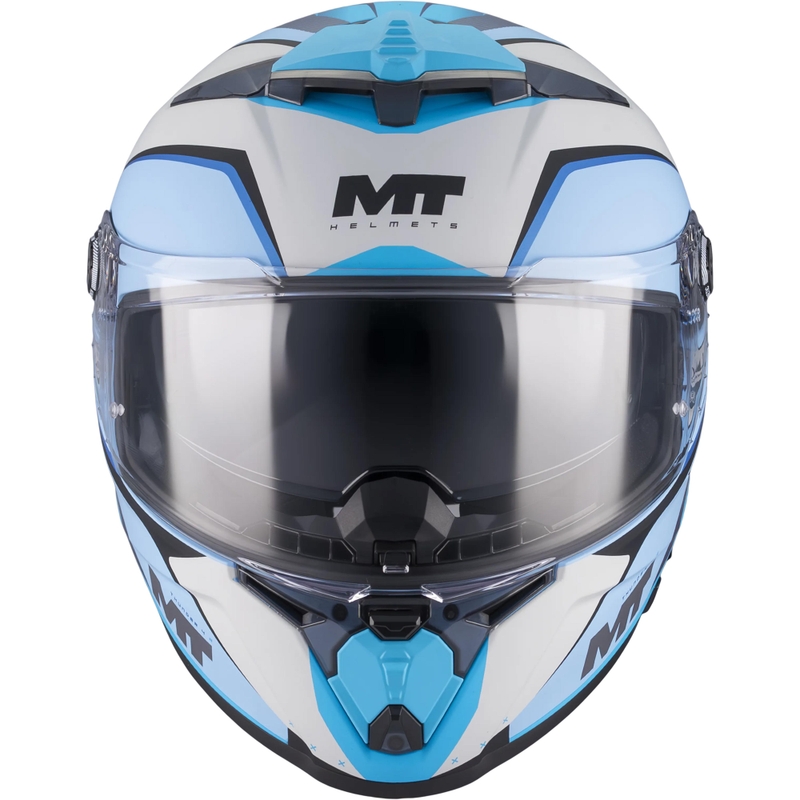 Uždaras motociklo šalmas MT Thunder 4 R SV Wind Tunnel C7 matinės mėlynos-pilkos spalvos