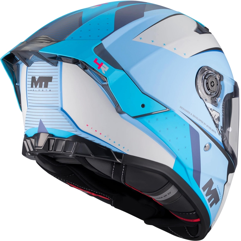Uždaras motociklo šalmas MT Thunder 4 R SV Wind Tunnel C7 matinės mėlynos-pilkos spalvos