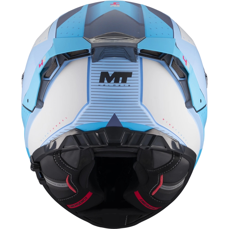 Uždaras motociklo šalmas MT Thunder 4 R SV Wind Tunnel C7 matinės mėlynos-pilkos spalvos