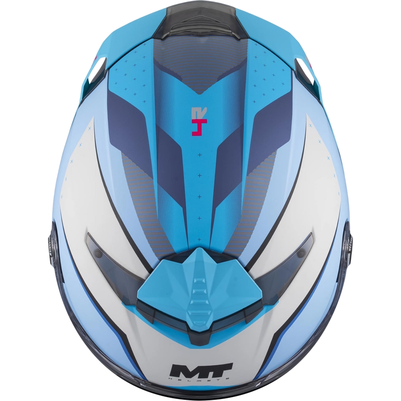Uždaras motociklo šalmas MT Thunder 4 R SV Wind Tunnel C7 matinės mėlynos-pilkos spalvos