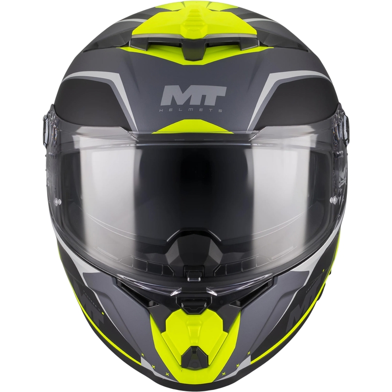 Uždaras motociklo šalmas MT Thunder 4 R SV Wind Tunnel B3 juoda-pilka-geltona
