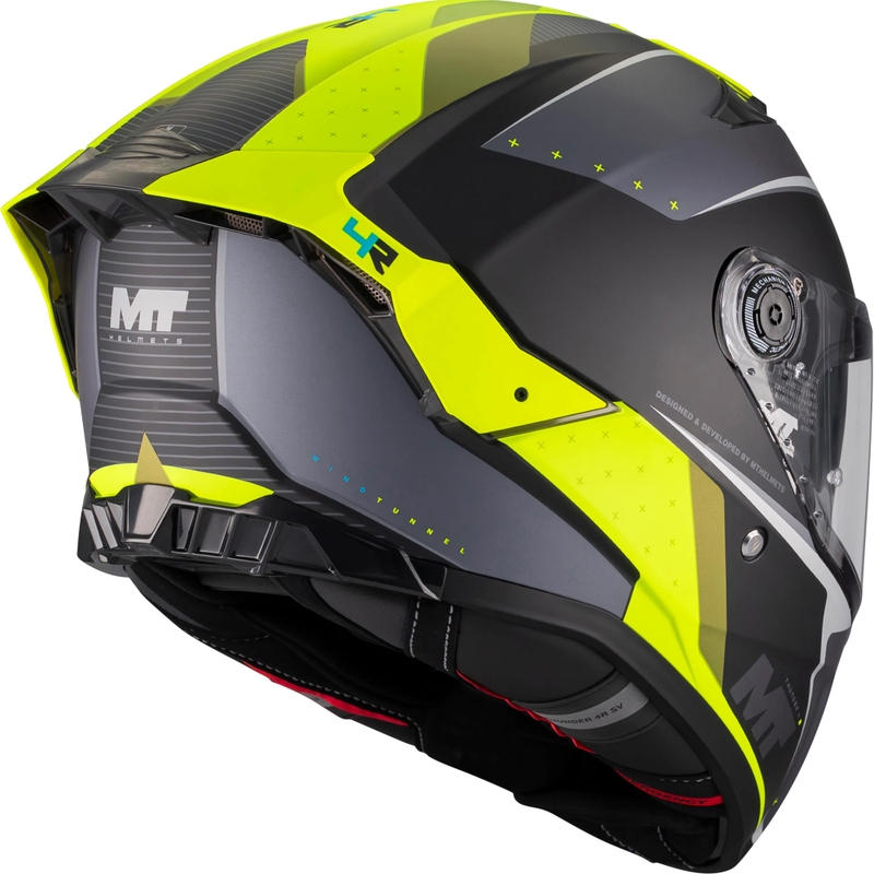 Uždaras motociklo šalmas MT Thunder 4 R SV Wind Tunnel B3 juoda-pilka-geltona